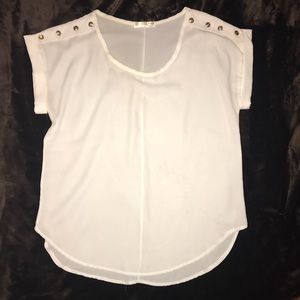 A’GACI brand White top with gold buttons